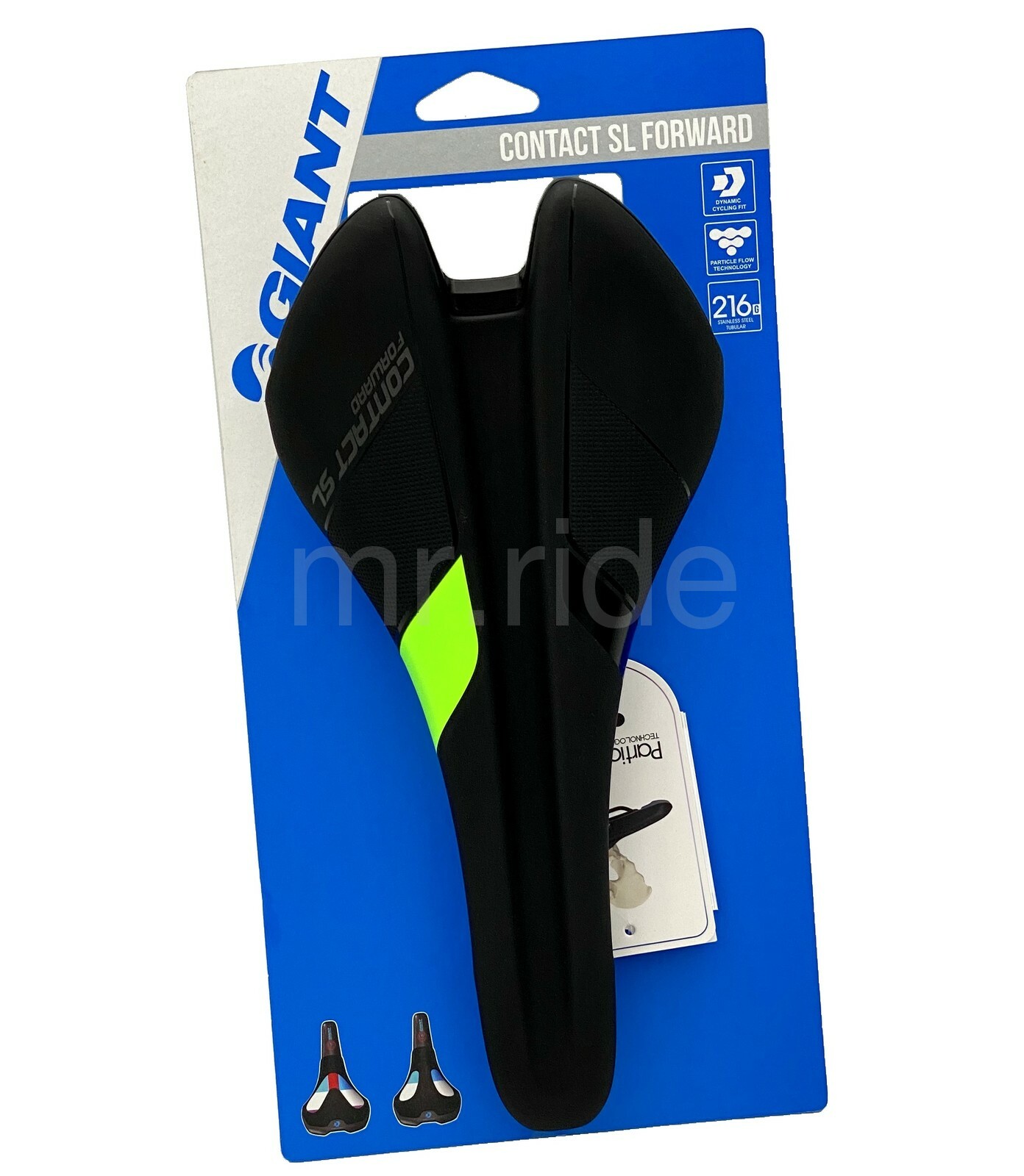 Giantt Contact SL Forward Road/Race Bike Saddle Black/Green