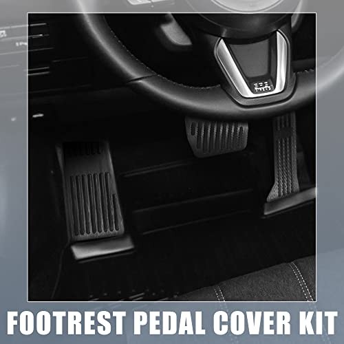 3 Pcs Anti Slip No Drilling Aluminum Alloy Pedal Covers Foot Pedal Pads Black
