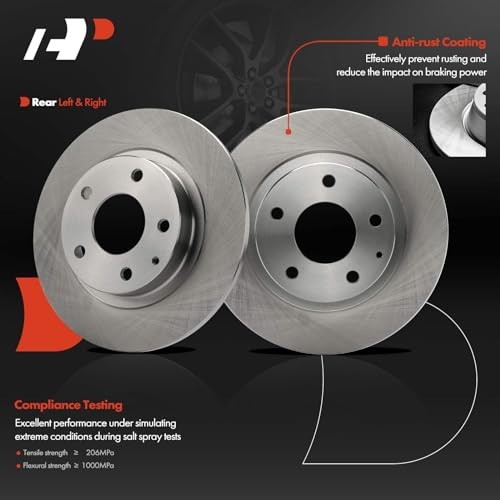 10.94 inch (278mm) Disc Brake Rotors Compatible with Select Mazda Rear Solid
