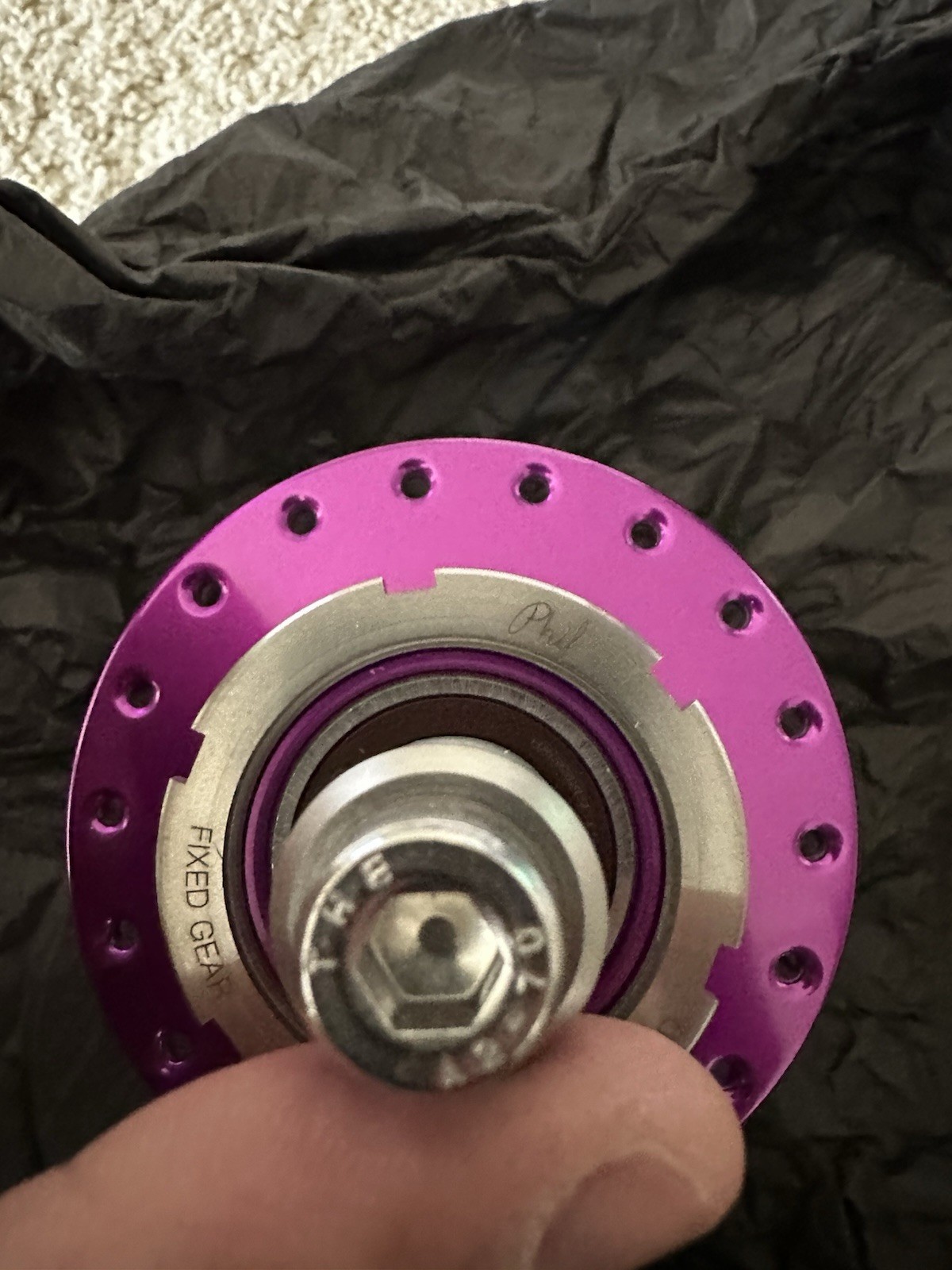 PHIL WOOD HIGH FLANGE (REAR) TRACK HUB – 36HOLE – FIXED/FREE – PURPLE!!! – 120mm