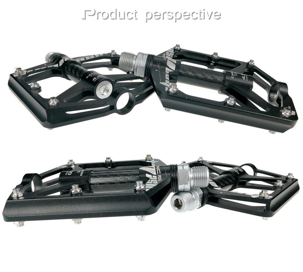 Aluminum Carbon Road MTB Mountain Bike XC Bicycle Pedal 3 Bearing Flat Pedals