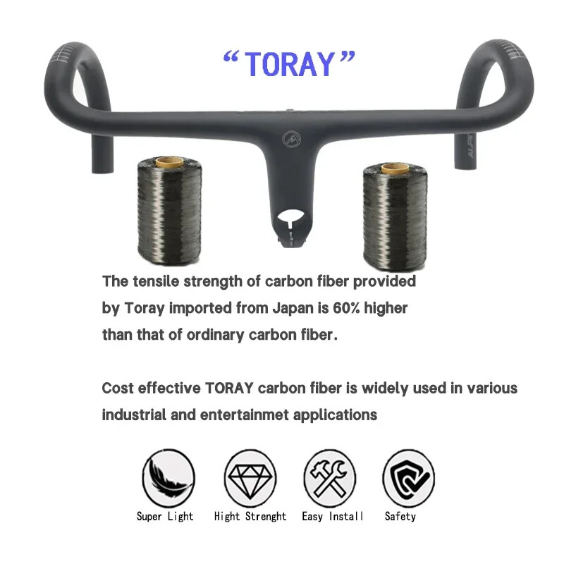 Road Bicycle Internal Routing Di2 Integrated Carbon Handlebar 380/400/420/440mm