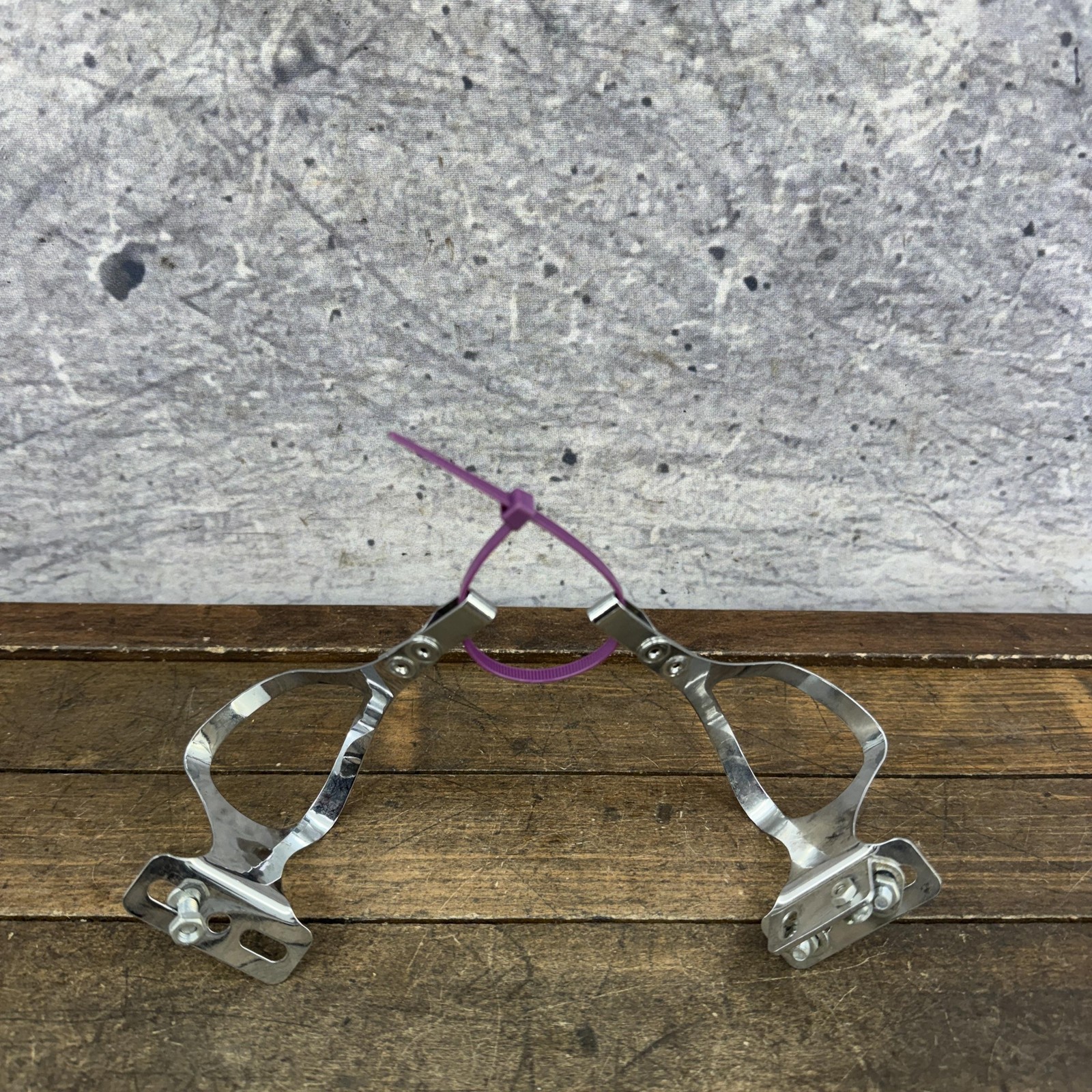 Vintage ALE Toe Clip Pair Chrome Steel 70g Road Track Bike Italy 1970s