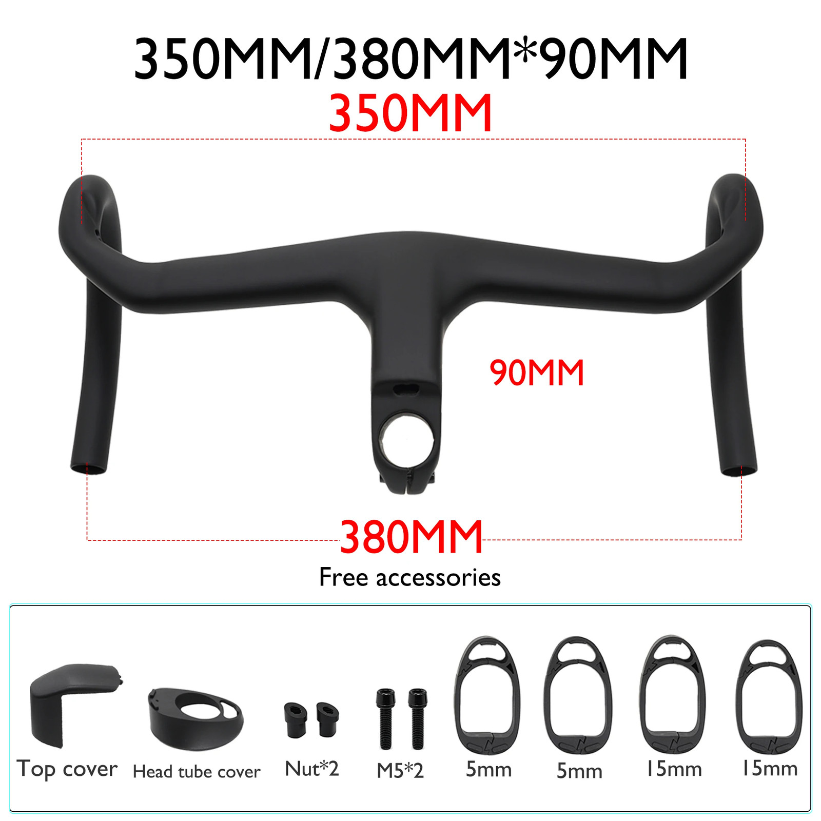 Angle -7° Carbon Aero RSL Road Integrated Handlebar, Spacer/bike Lane Grip Stem