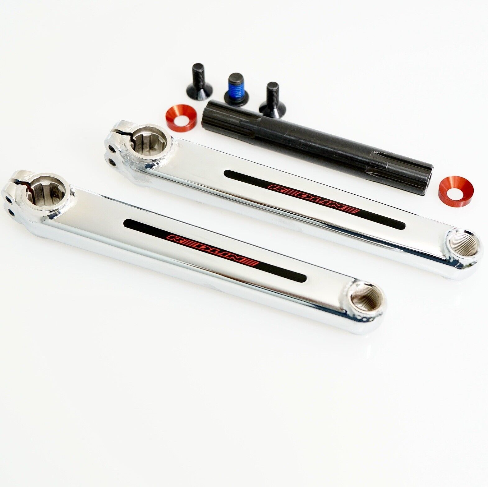REDLINE FLIGHT Cranks BMX Crank Arms 175mm BMX 3-piece Cranks Chrome_Old School
