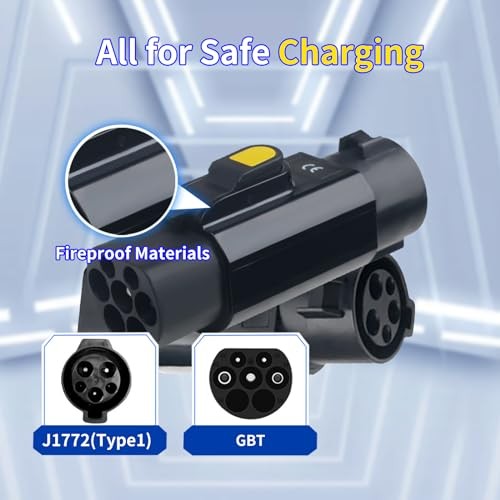 EV Charger Connector Type 1 to GBT Charger Adapter for Electric Vehicle Black
