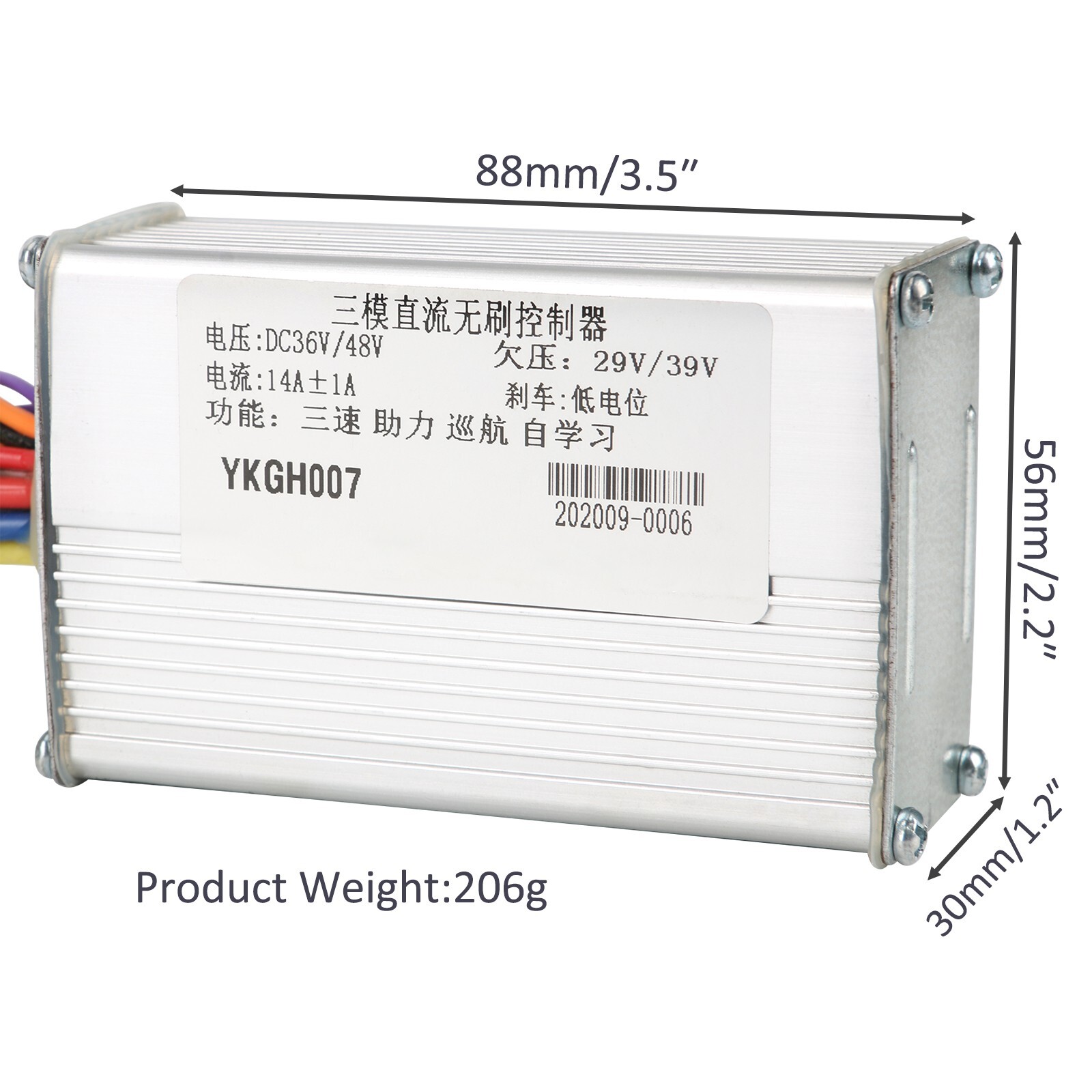 36V/48V 350W DC Brushless Motor Controller For Electric Scooter E Bike ATV Trike