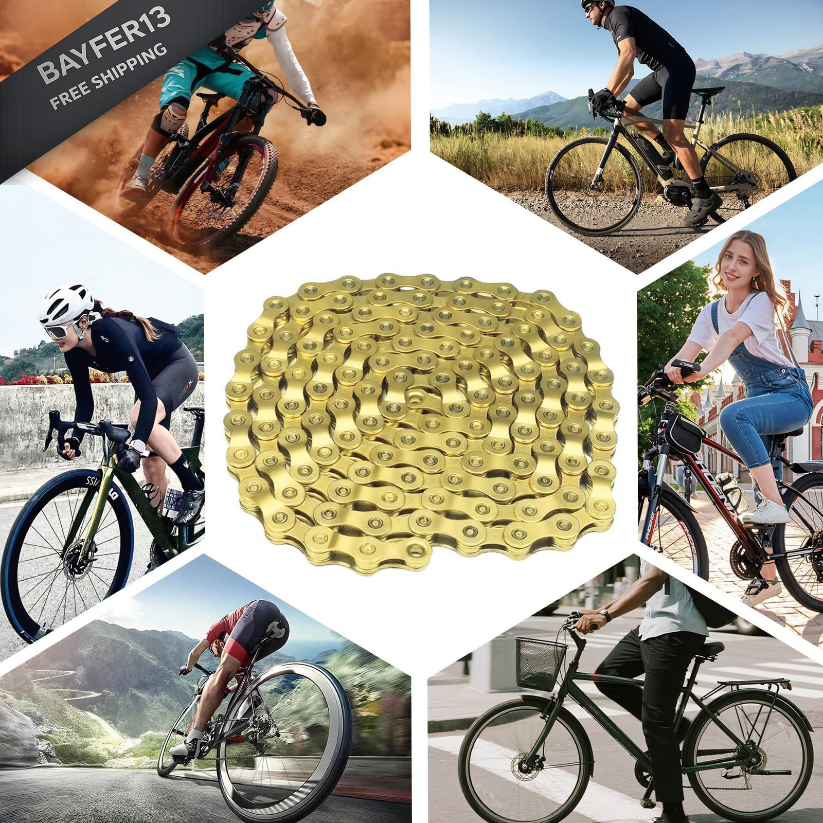 6/7/8/9/10/11/12 Speed Bike Chain – High-Strength, Durable & Smooth-Shifting…