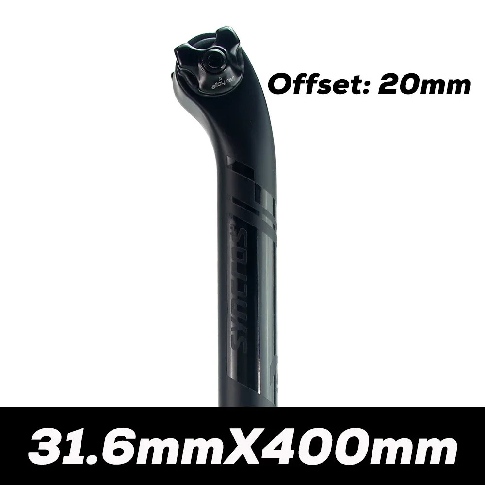 Carbon Fiber Seatpost MTB Road Bicycle Seat Tube 0°/20° Alloy Rail 7×9/7x7mm