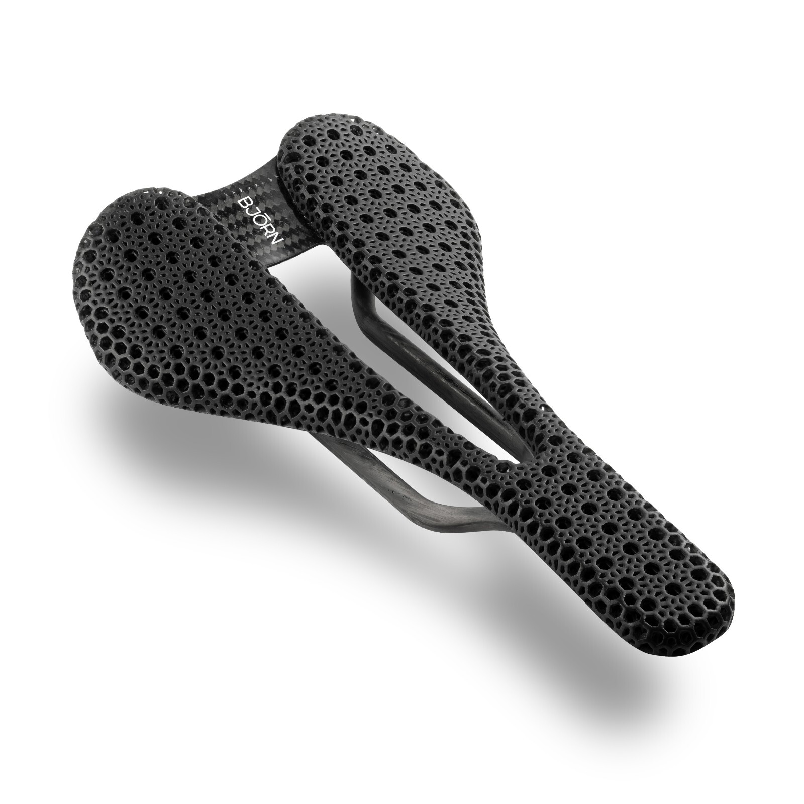 Bjorn Cycles Carbon Bicycle Bike Saddle with 3D Printed Pad Carbon Setka 155 mm