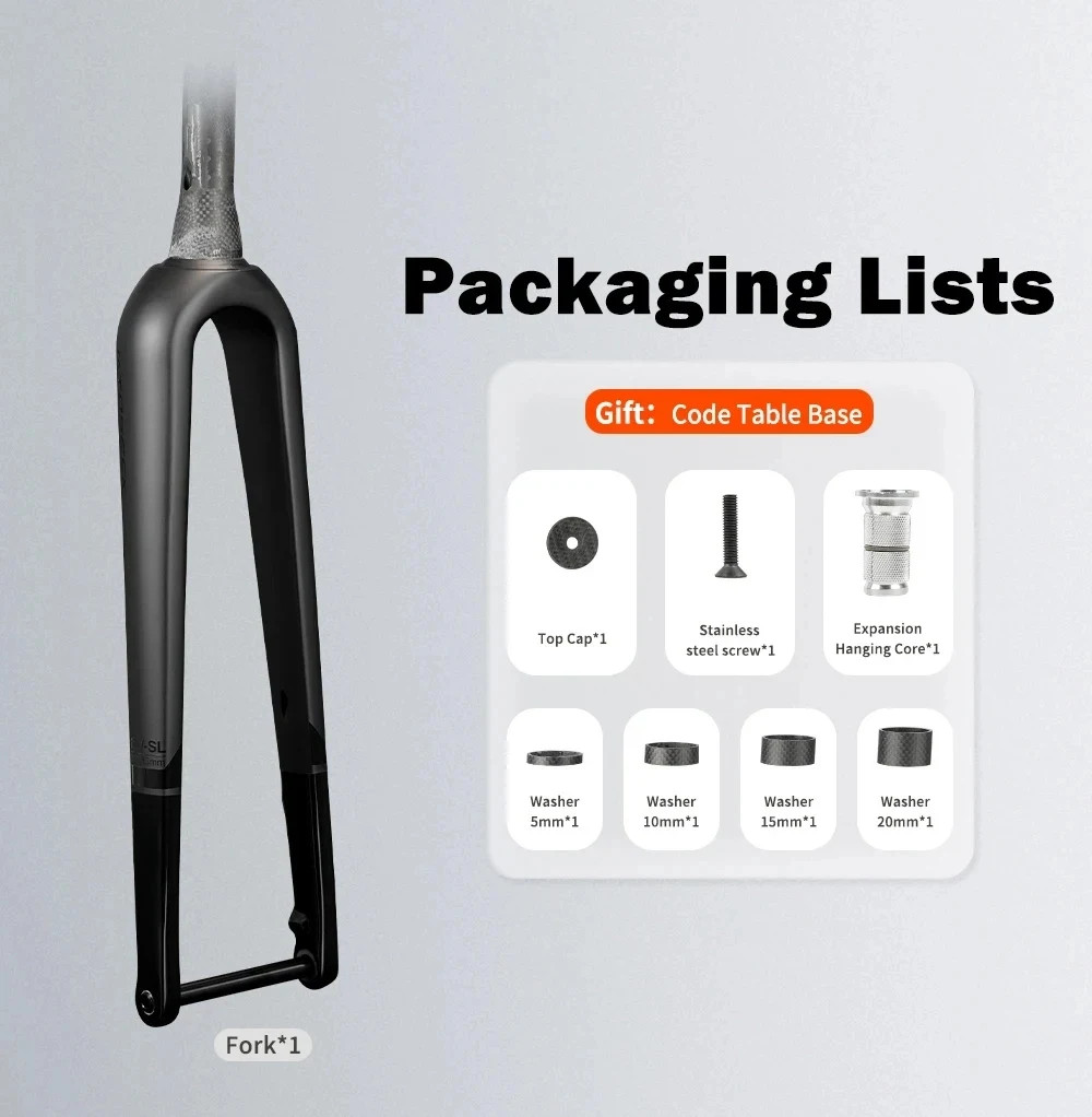 Carbon Gravel / Road Bike Front Fork Internal Cable Routing Thru Axle 12*100mm