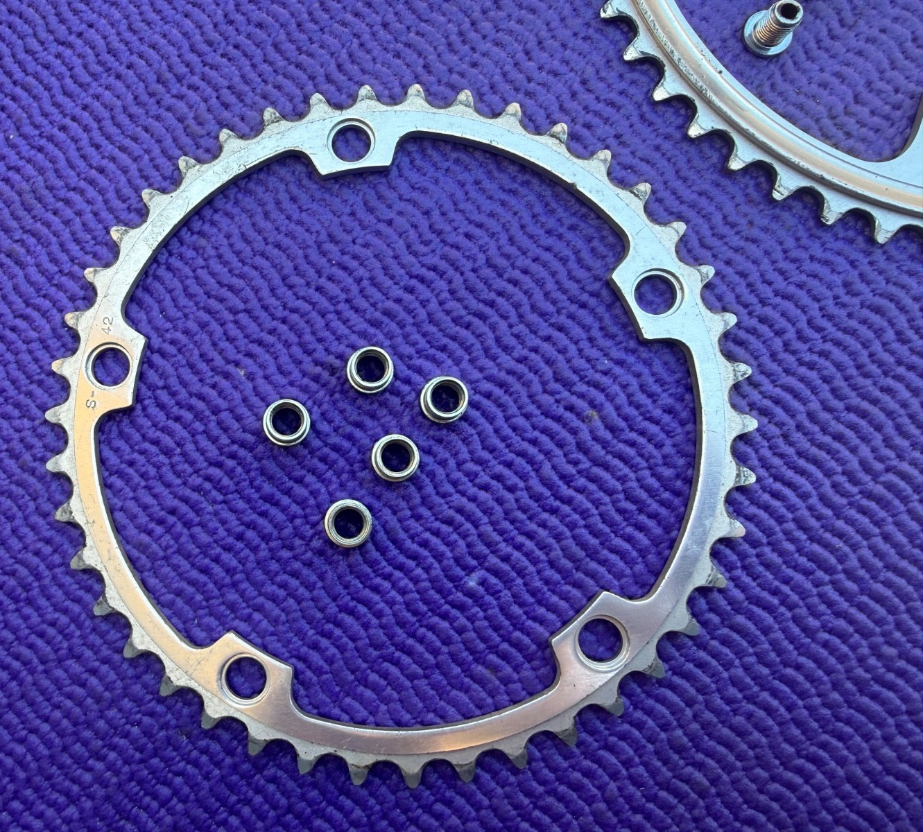 Sun Tour Superbe CW-1000 Crankset 170mm 52/42 Silver First Gen complete RARE EX+