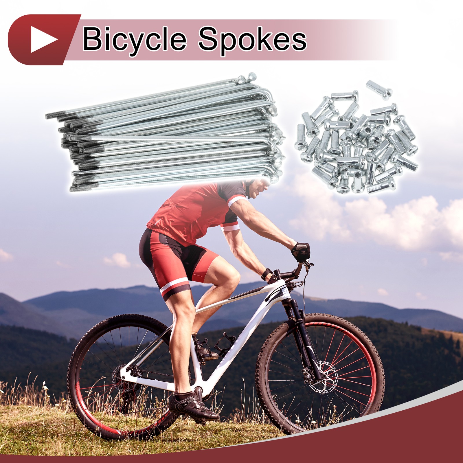 36 Set 13G Bicycle Spokes 89mm Bike Wheel Spokes Galvanized Carbon Steel