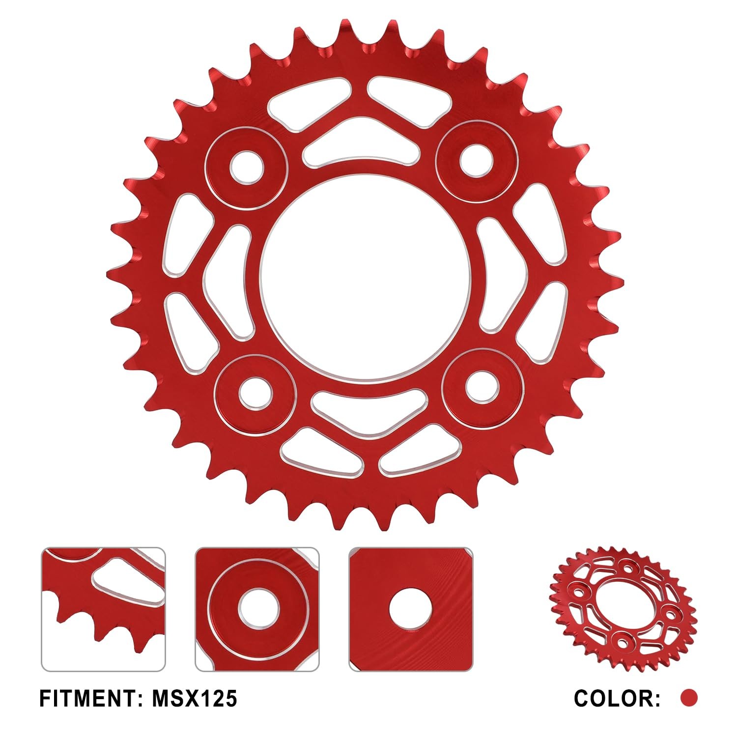 Iuvwisn Motorcycle 34 Tooth Sprocket Rear Chain Sprockets 420 / 34T Cnc For