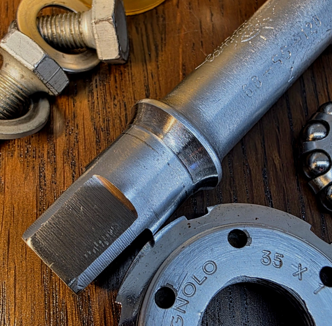 RARE French 35×1 Campagnolo Nuovo Record BB hollow 112mm “Z” 68-SS-120 L’Eroica