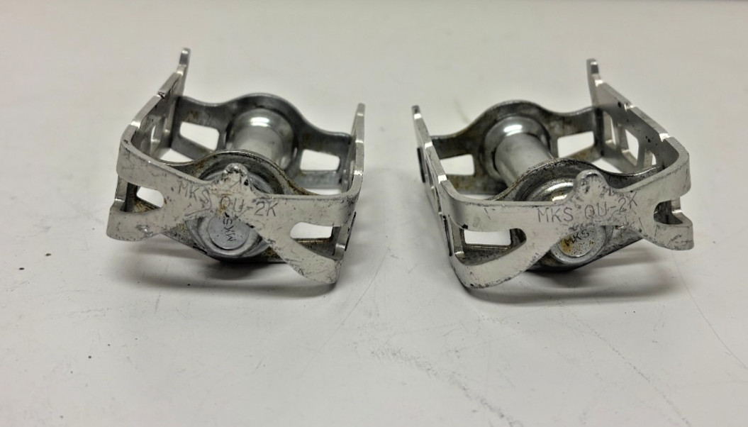 Vintage MKS Quill 2K Silver Aluminum Road Bike Platform Pedals Fast Shipping