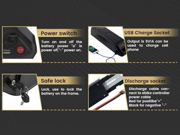 36V 52V Hailong Lithium Battery 48V 10/15/20Ah For 0W-2000W Electric Bike eBike