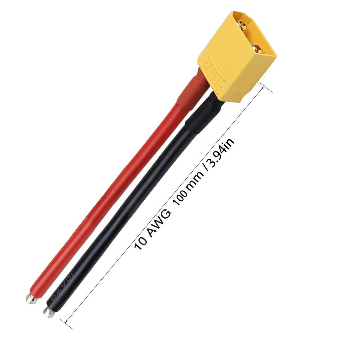 XT90 Male Connector Plug Lead Li-Ion Ebike Battery Charge Cable 10 AWG 100MM RC
