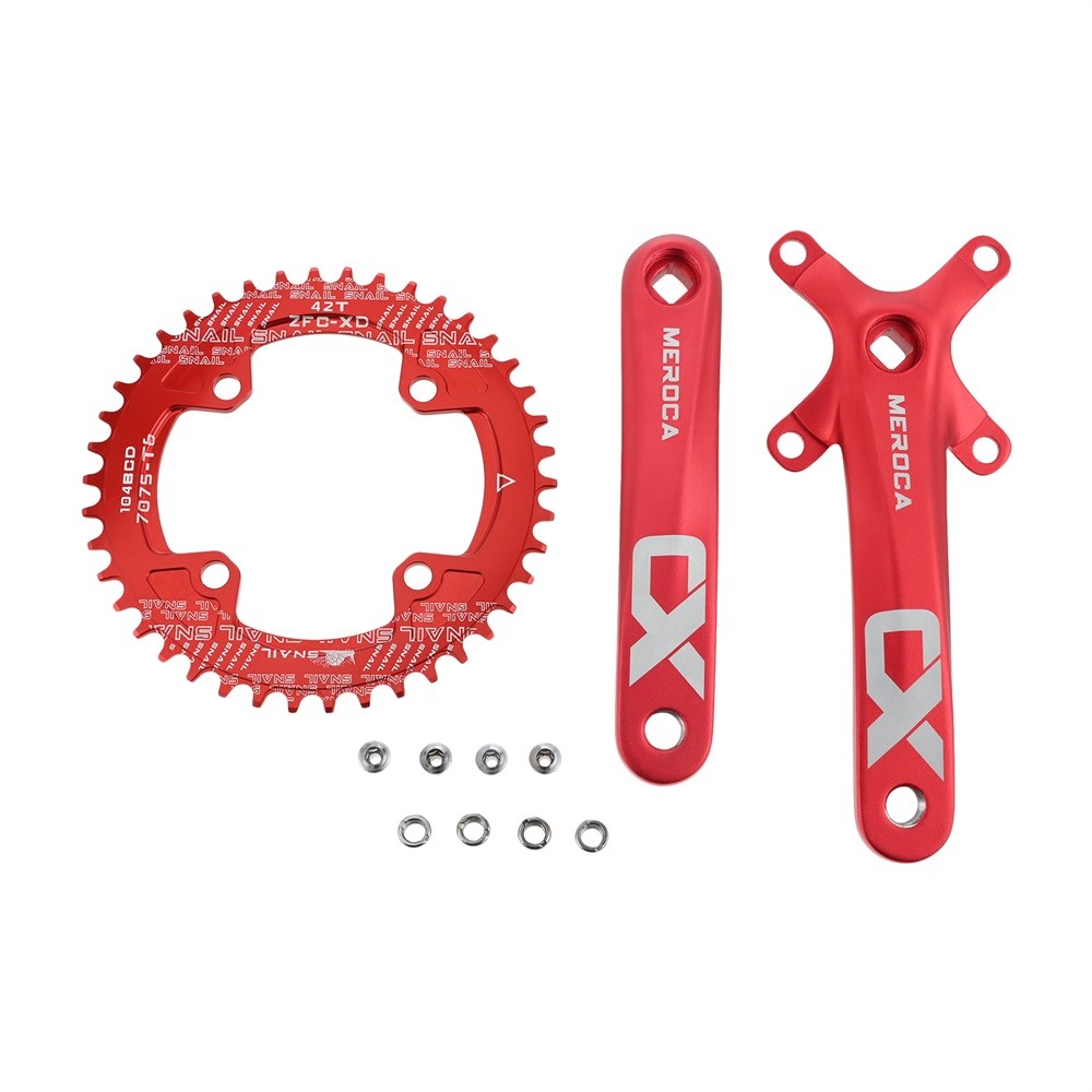 42T IXF MTB Bike Bicycle Crankset Bottom Bracket 170mm Round Chainring Red