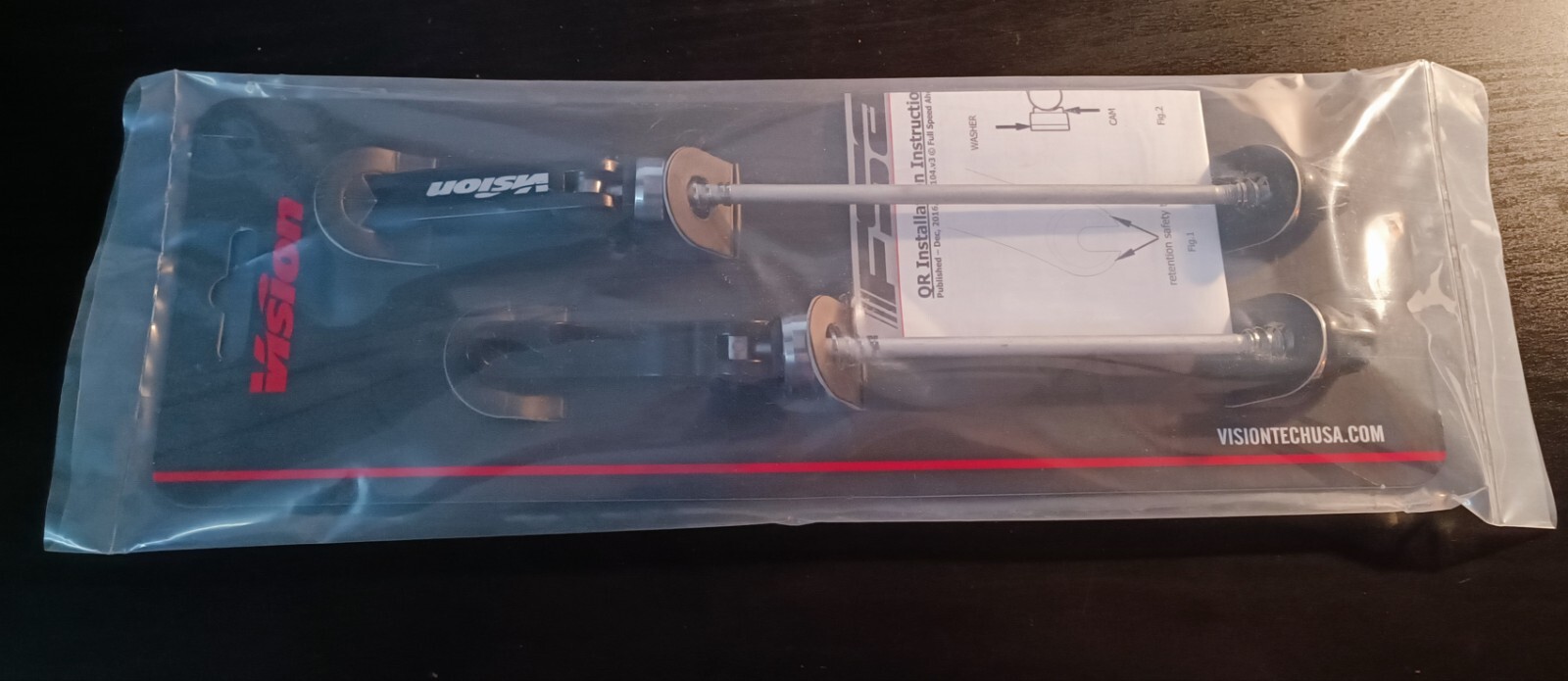 VISION Alloy QR-25 road bicycle quick release skewer set 112 146mm black NEW
