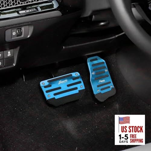 Zufoty 2PCS Car Pedal Covers, Non- Slip Automatic Transmission Pedal Blue