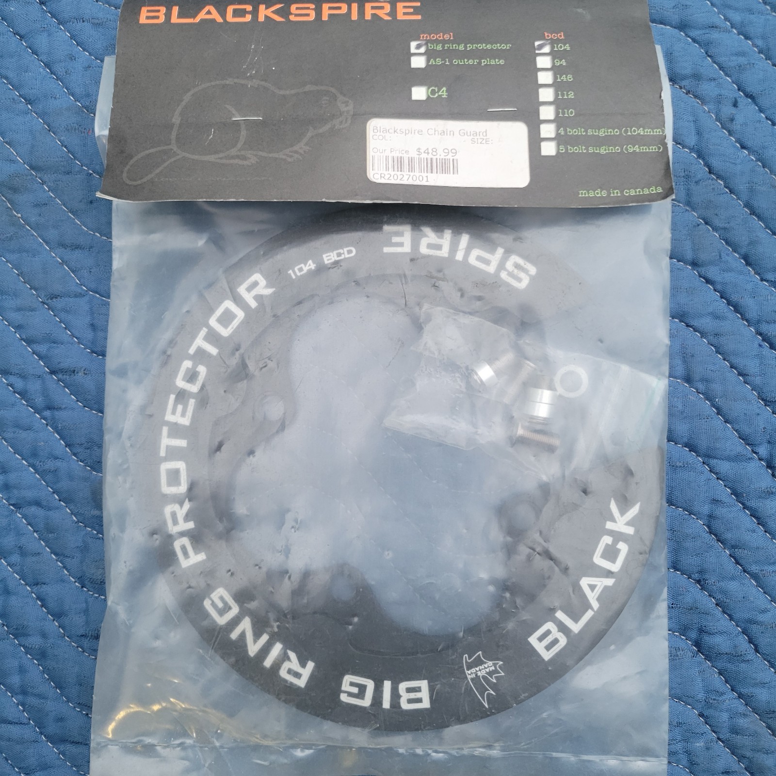 Vintage Blackspire Big Ring Chainring Guard 104 BCD 4 Arm Bash Guard NOS Canada