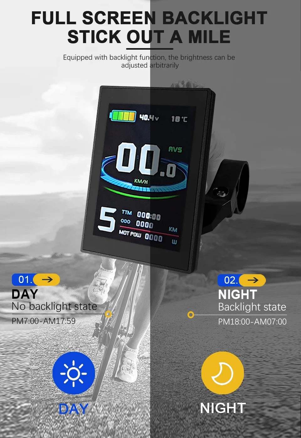 E-bike Bicycle Display KT LCD8SU Color Screen Display Panel SM/WP Connector USB
