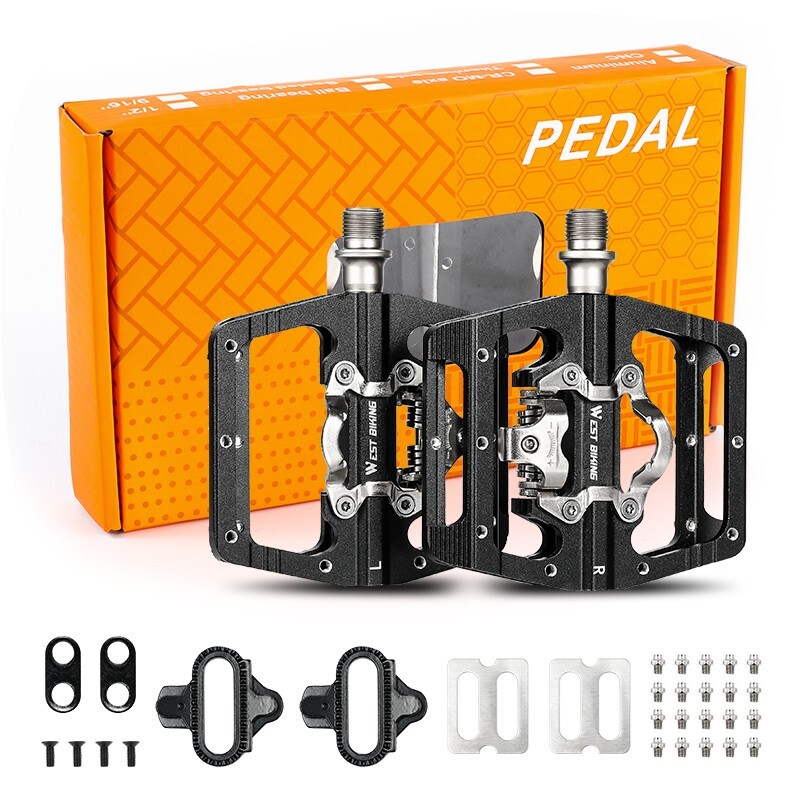 WEST BIKING Aluminum Alloy Bicycle Pedals DU Bearing SPD Bike Clipless Pedals