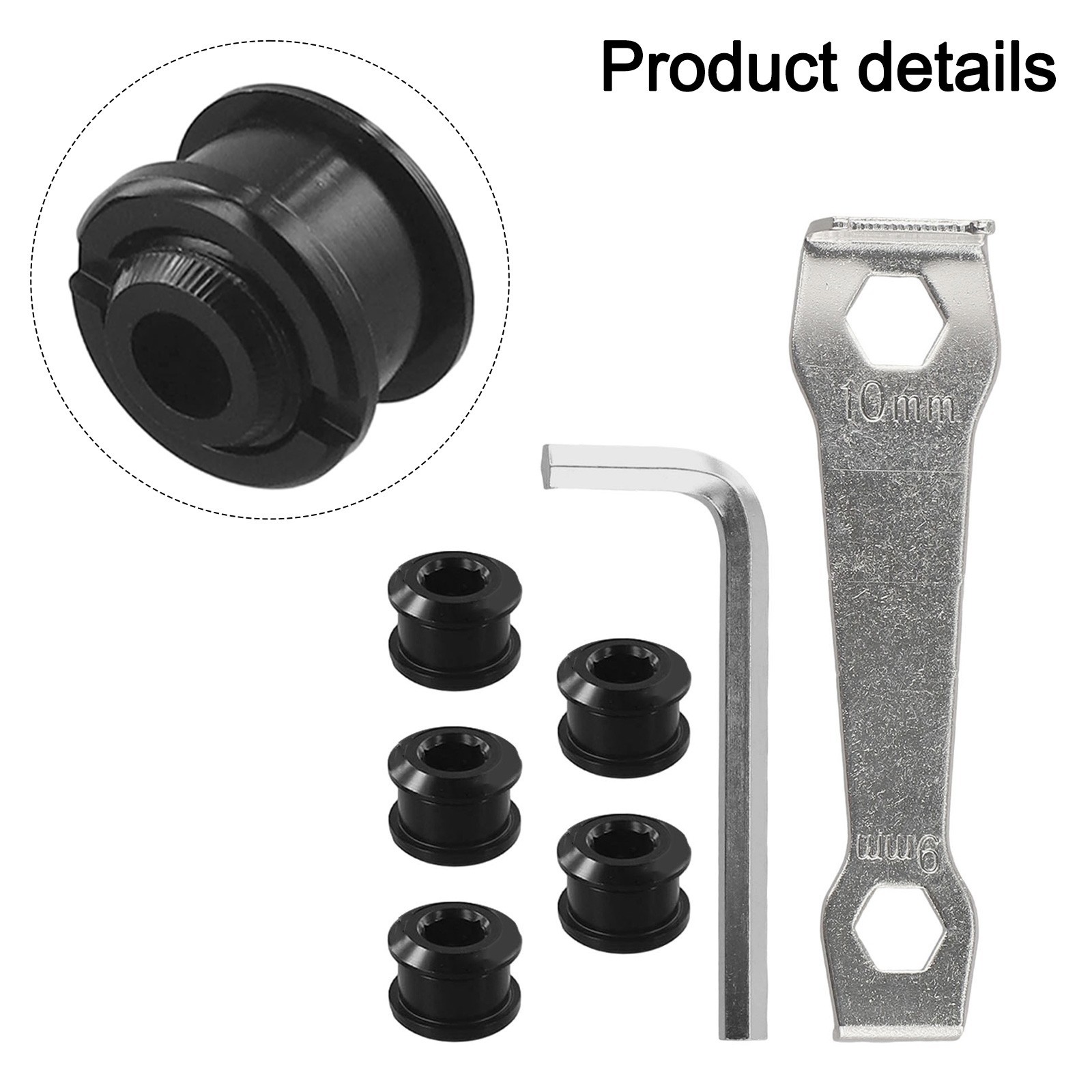 Bike Single Chainwheel Bolt Set with Mounting Tools for DIY Bicycle Projects