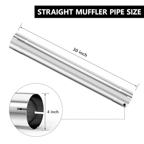 4” Muffler Replacement Pipe, Straight Exhaust Pipe 4” Stainless Steel 4inch