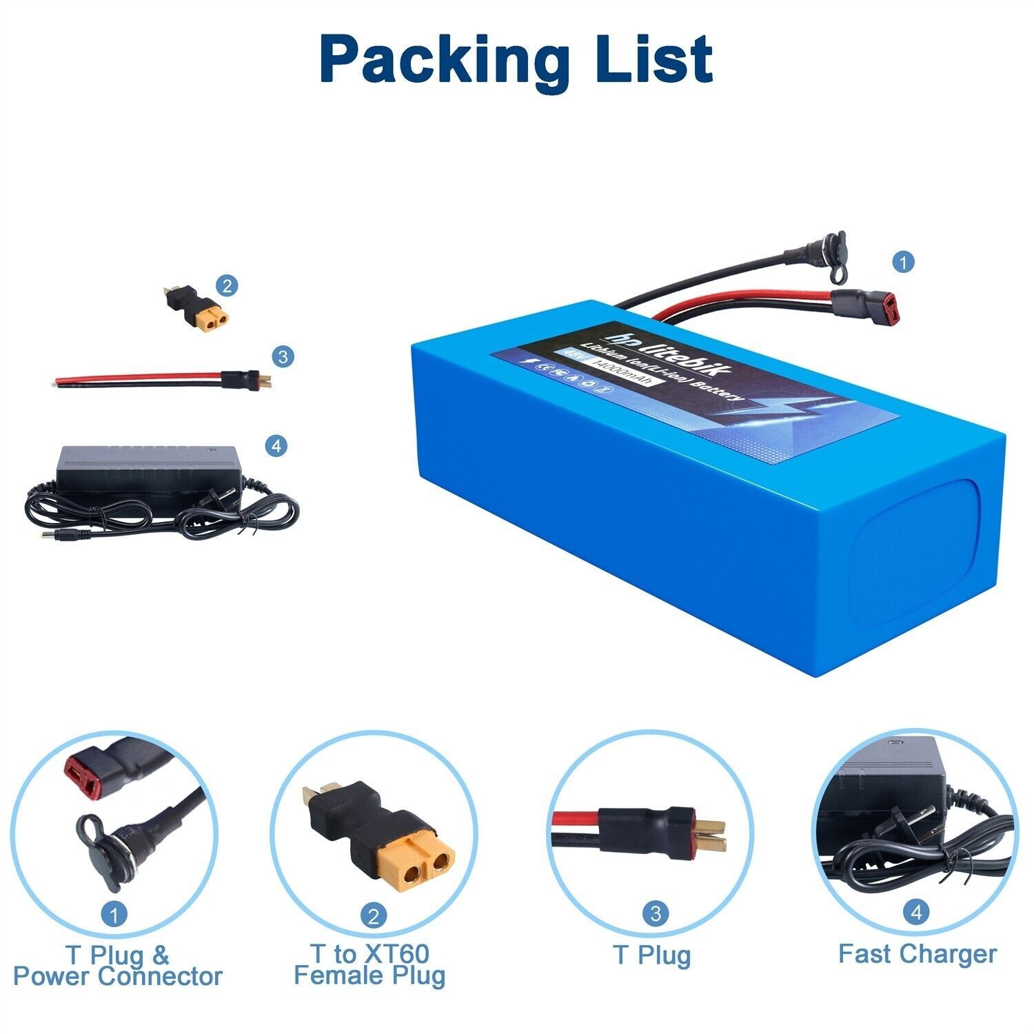 Lithium ebike Battery 48V 20Ah for 200W-1500W ebike Bicycle Electric Scooter 30A