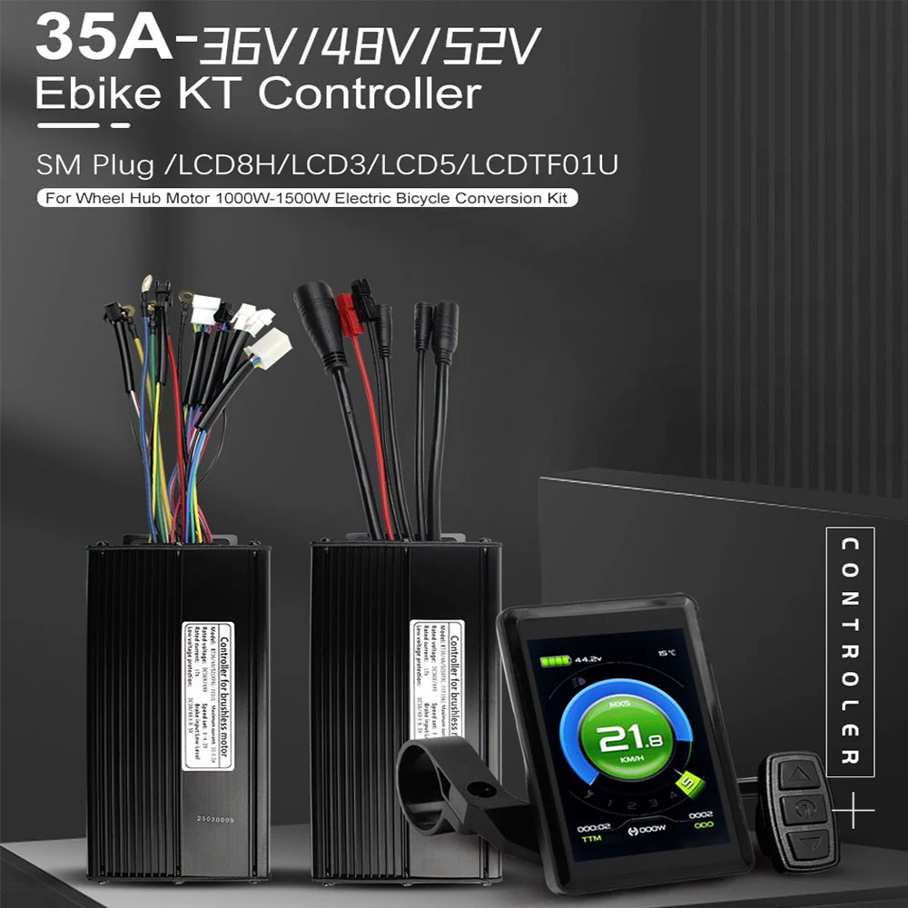 Electric Bike 36V 48V 52V 35A Sine Wave Controller 1500W-2000W w/LCD Display Kit
