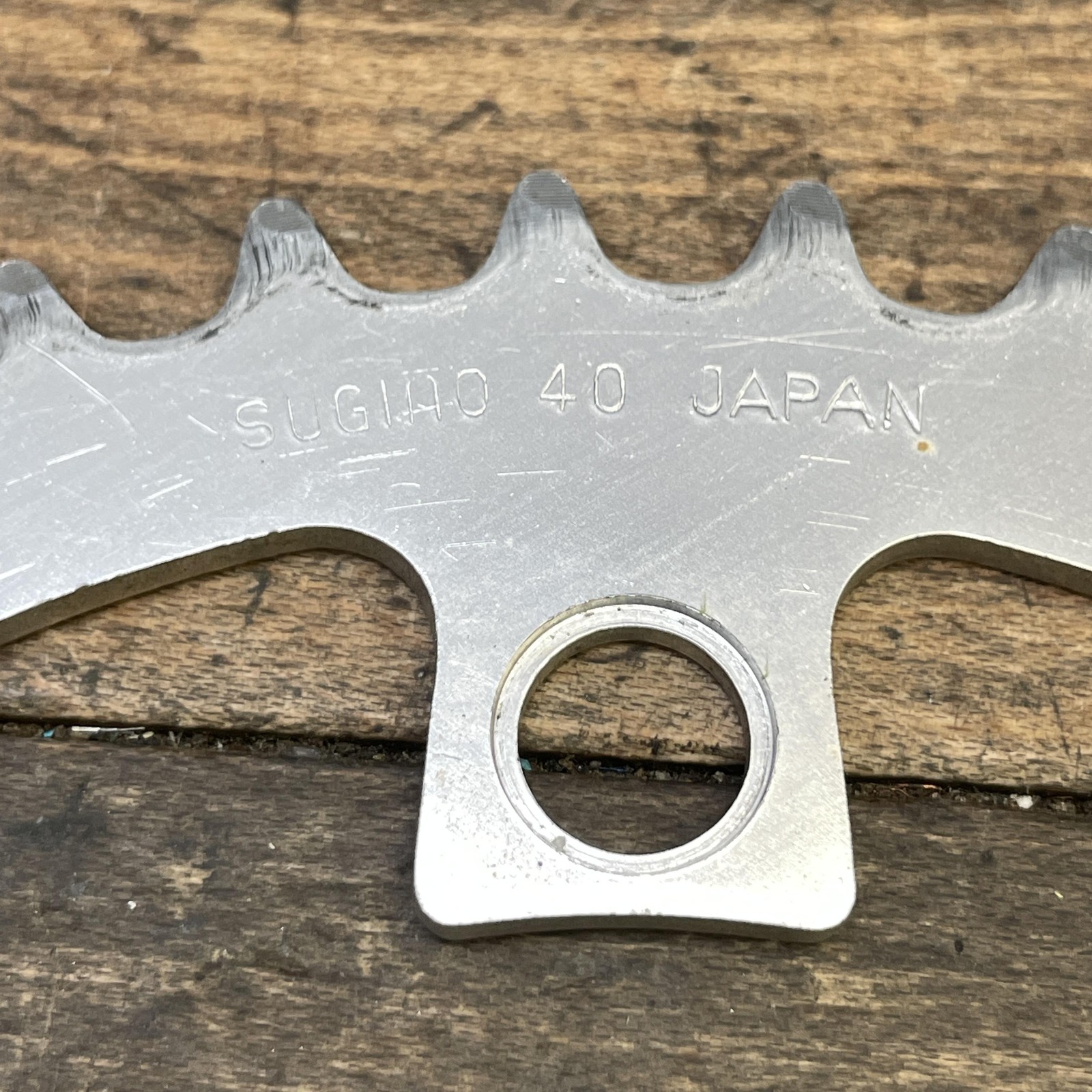 Vintage Sugino 40T Chainring 110 BCD 5-Arm Silver Japan Bike 40 Tooth Alloy