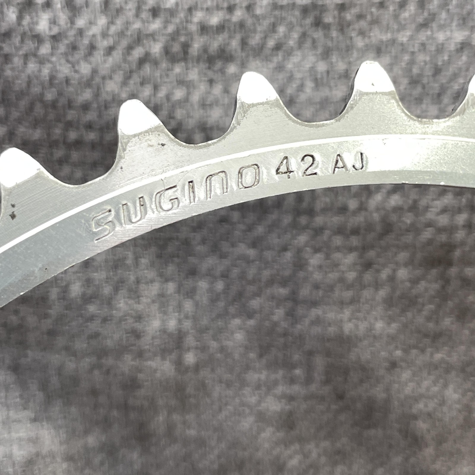 Vintage Sugino 52/42T Chainring Set 144 BCD 5-Arm Silver Road Race Alloy AJ