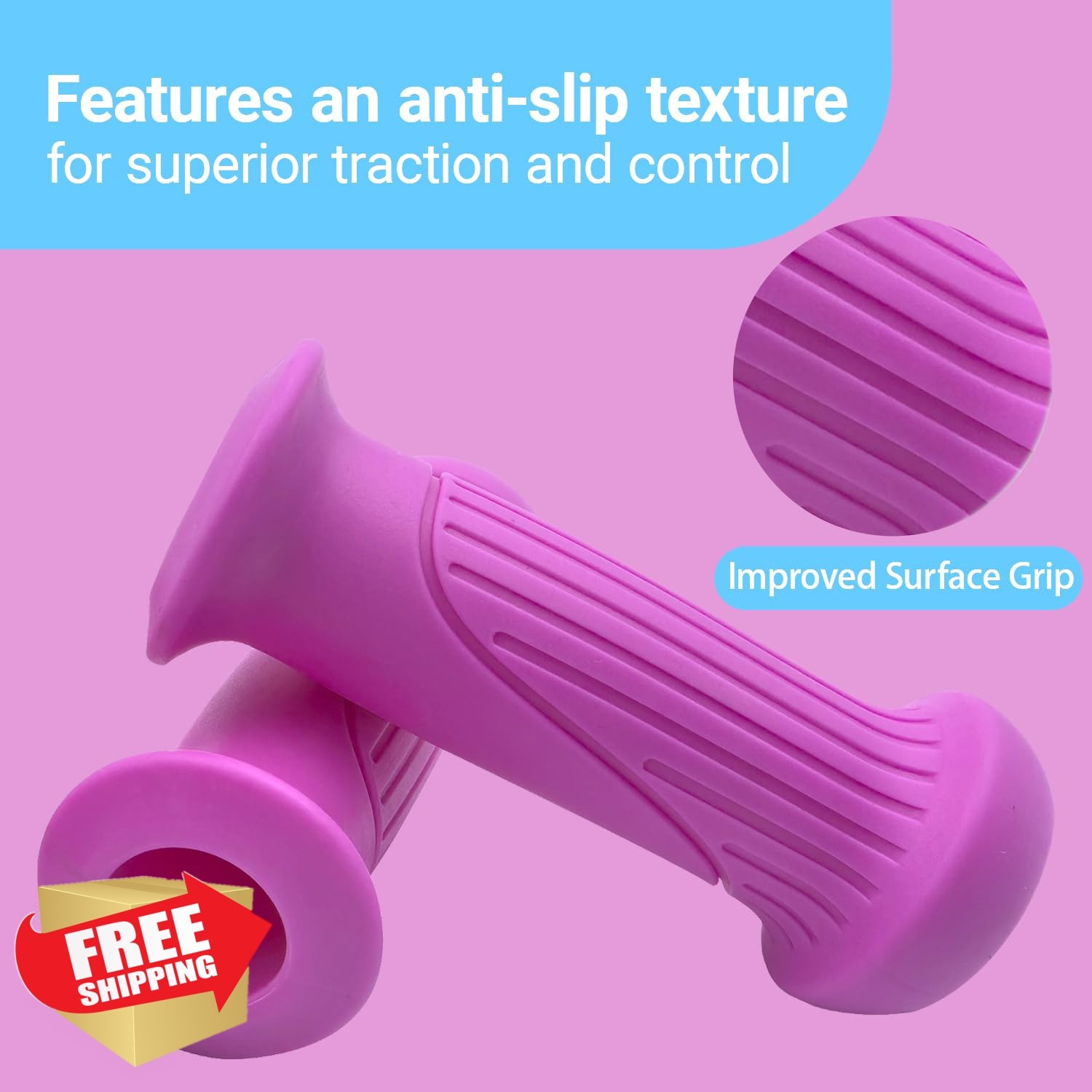 TIKBRO Kids Bike Handlebar Grips 4pcs Purple