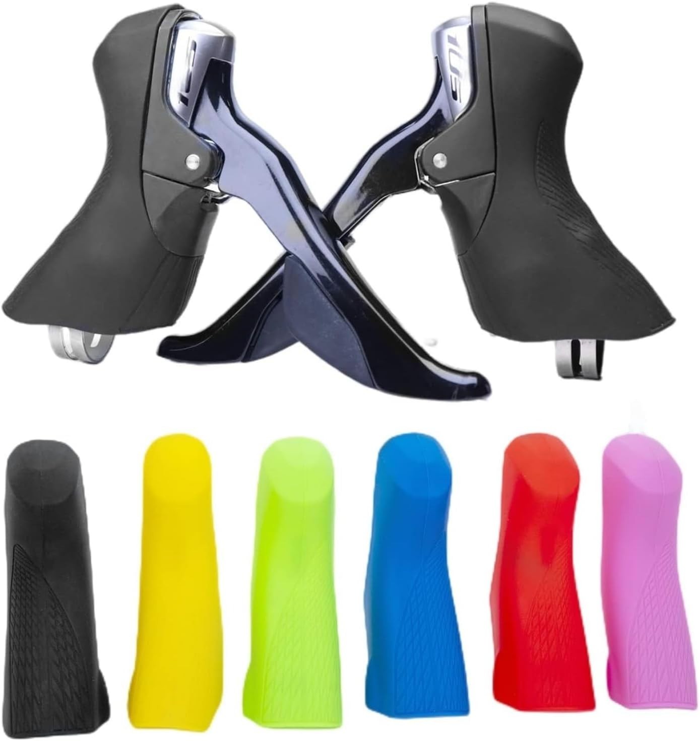 Durable L-Shaped Silicone Brake Lever Grips for Enhanced Cycling Control, Black