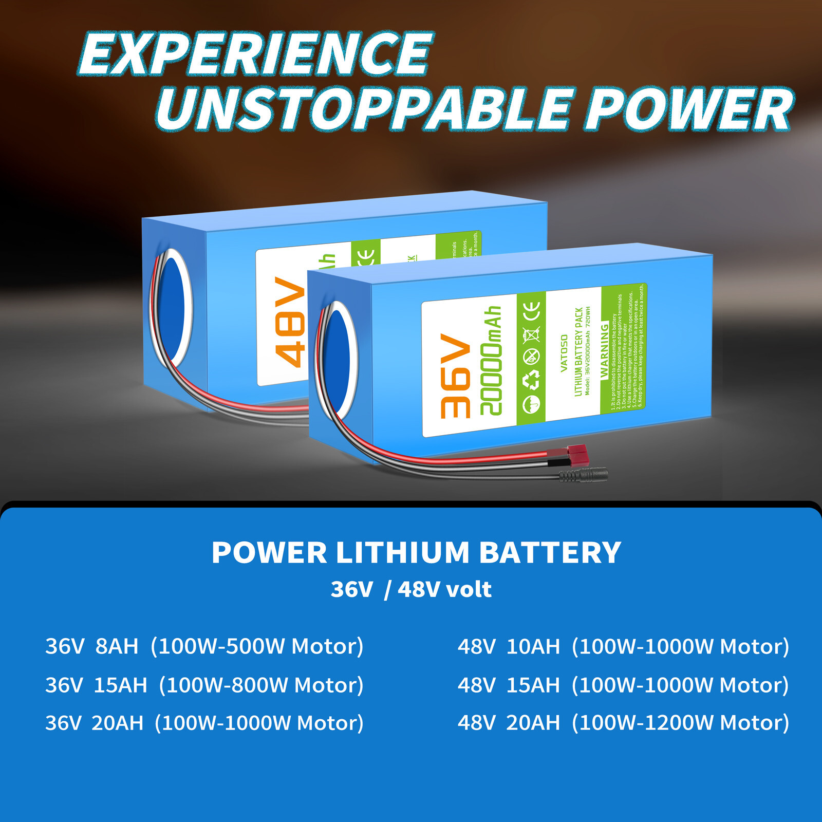 48V10AH Lithium ion Ebike Battery for 200W-1000W Ebike Electric Bicycle