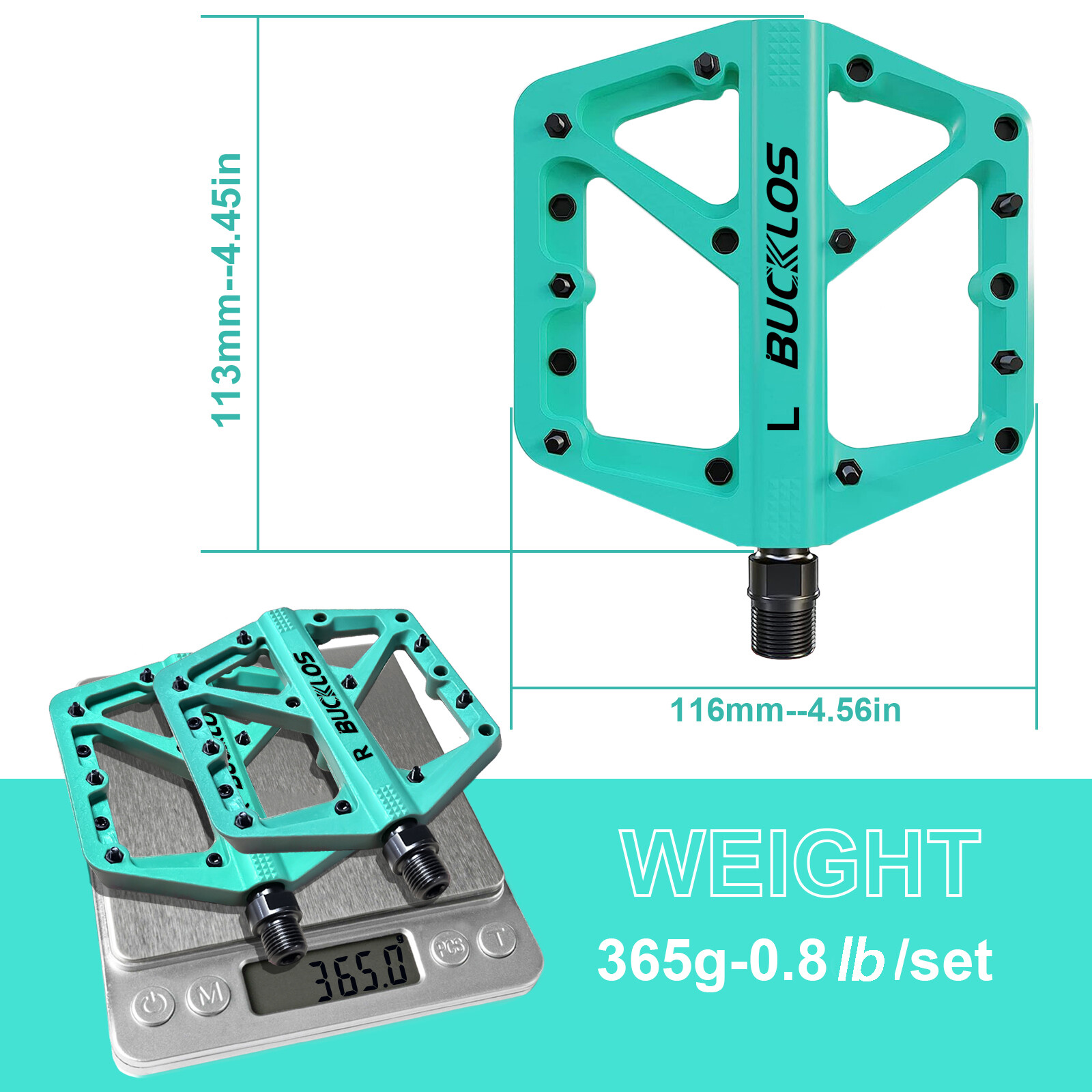 9/16″ Flat/Platform Pedals Bearing Widen MTB DH BMX Bike For Shimano/Rockbros US