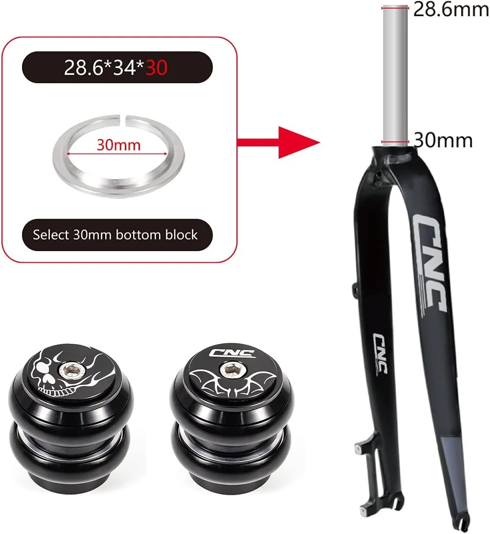 CNC 1-1/8″ Bike Headset 34mm 44mm 41.8-52mm 44-55mm 44-56mm, Bicycle Headset/Thr