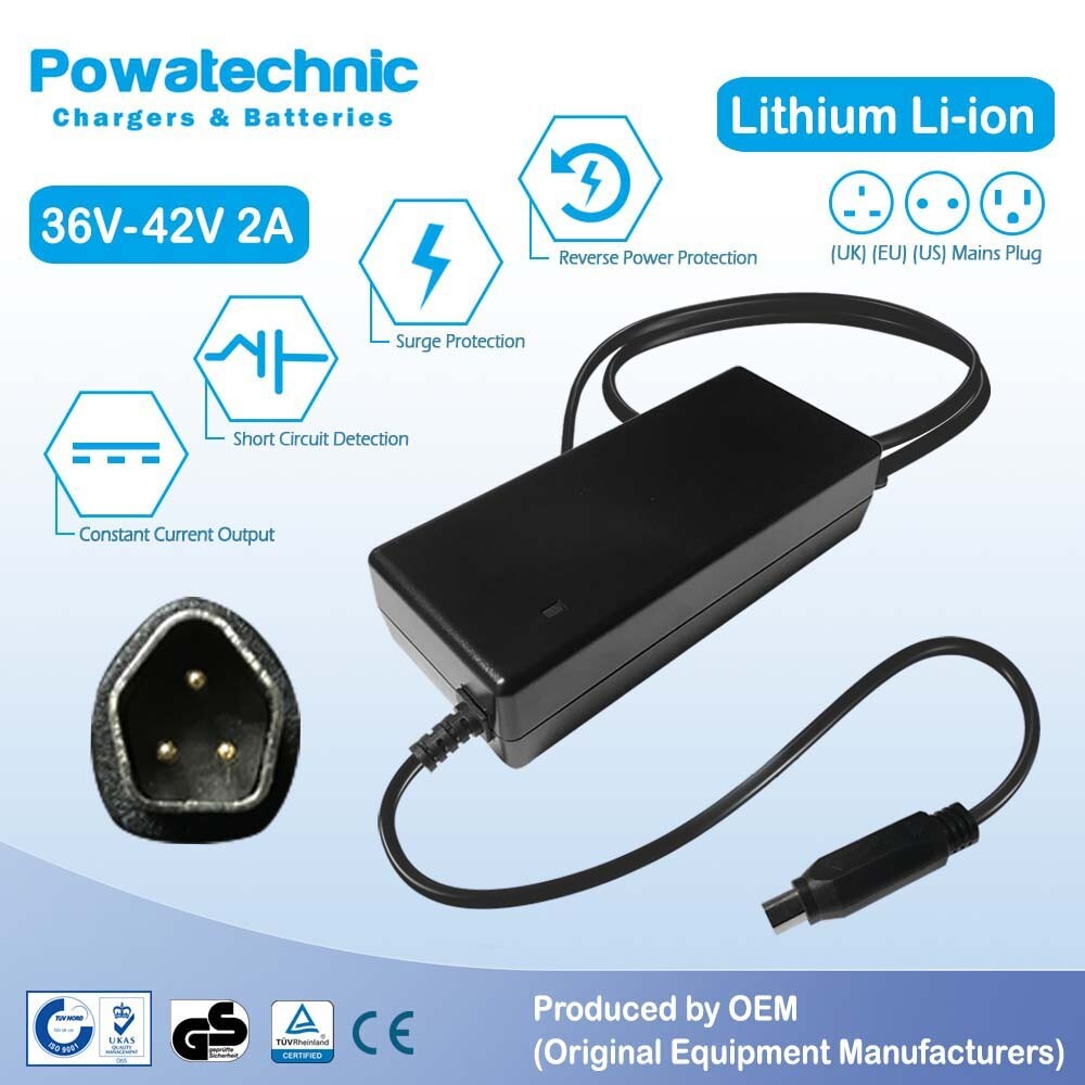 42V 2A PEN 3-Pin Charger for 36V Kross Hexagon ebike – Phylion System