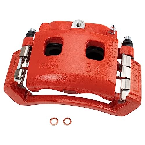 Performance Front Brake Caliper Set Painted Red Brackets Compatible with 2002