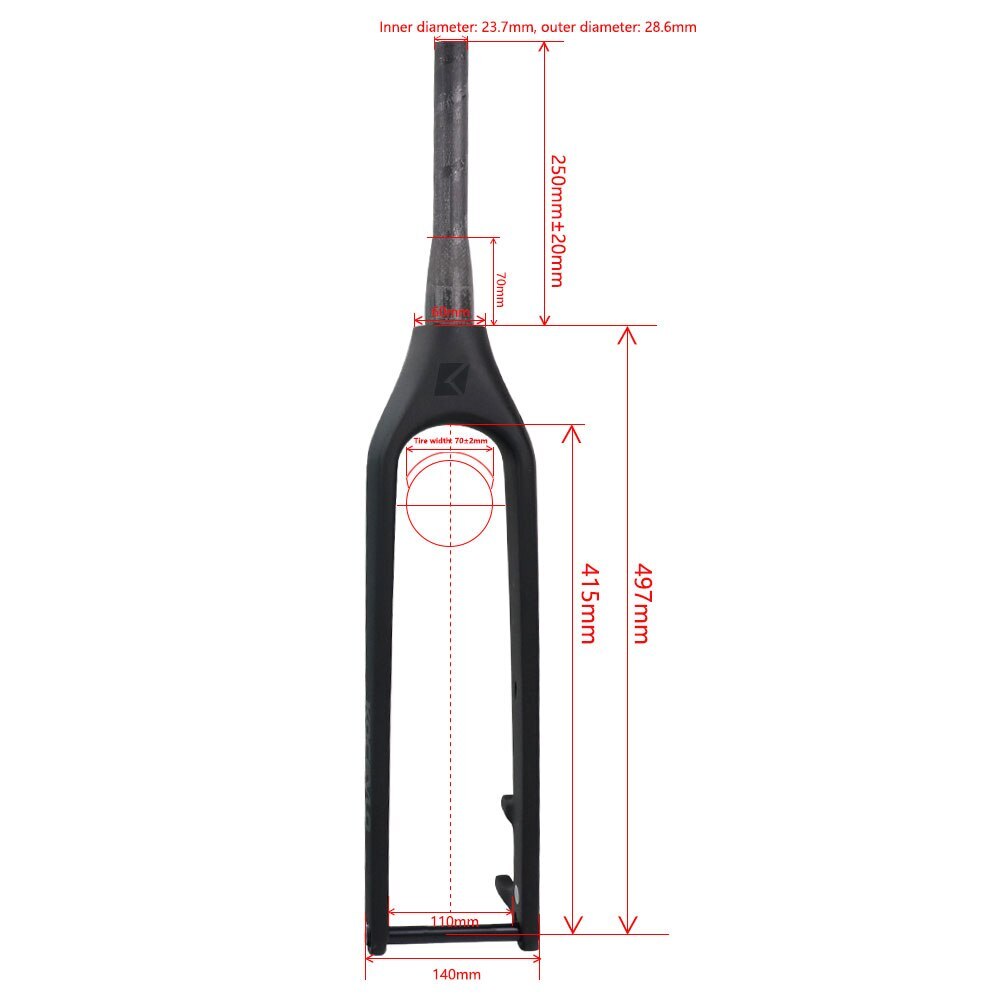 29er Carbon Downhill Bike Rigid Fork Boost Mountain Bike Thru Axle 110*15mm Fork