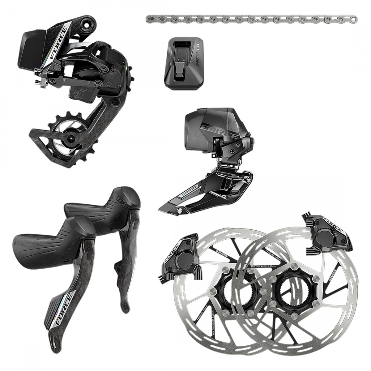 Force AXS 2x E2 Wireless Electronic Drivetrain Kit – Lightweight,
