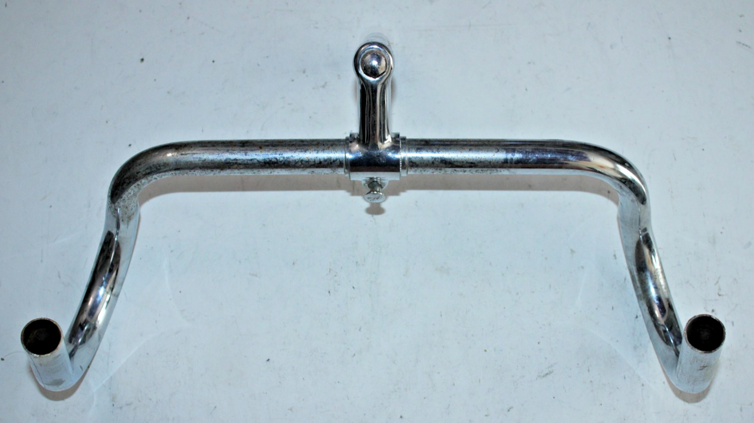 Vintage 38cm Dropbar Handlebar 70mm 22.2mm Quill Stem 25.4 mm Steel Silver Cafe~