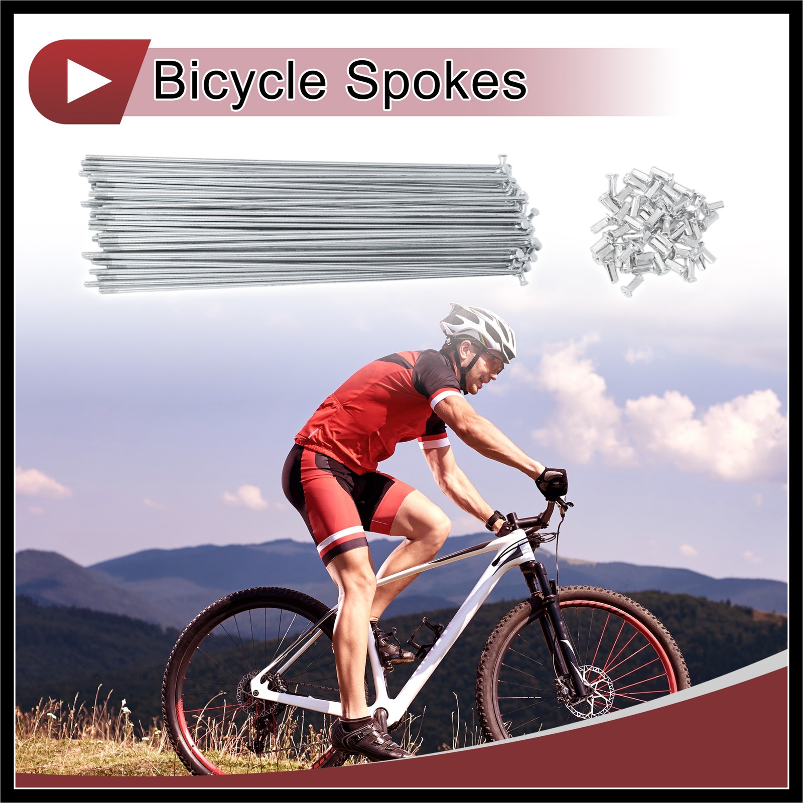 48 Set 10G Bicycle Spokes 260mm Bike Wheel Spoke Carbon Steel Galvanized