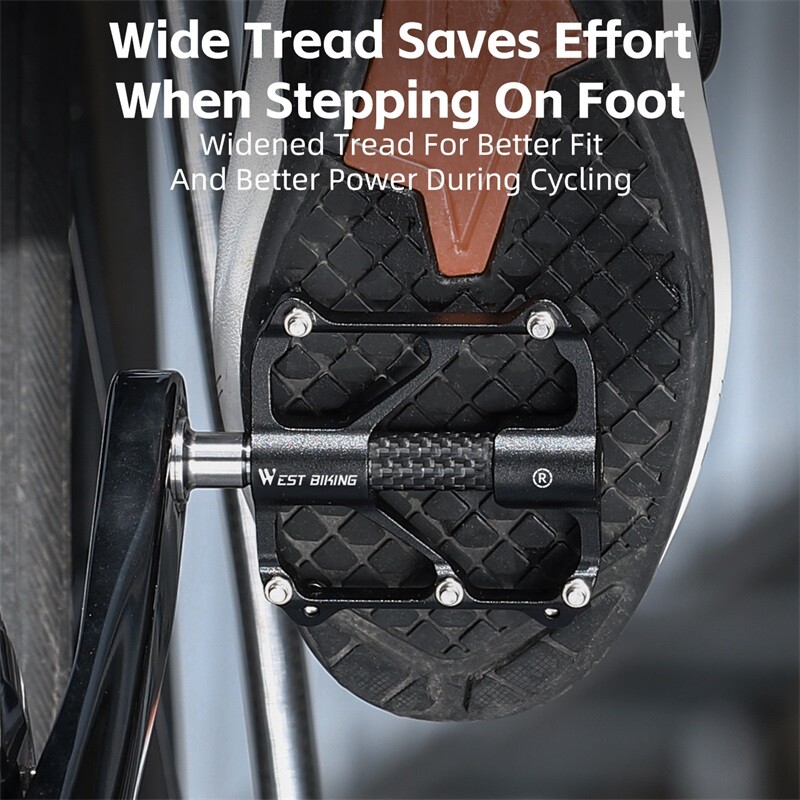 Bike Pedals 3 Bearings Titanuim Axle Carbon Cover Bicycle Pedals Platform Pedals