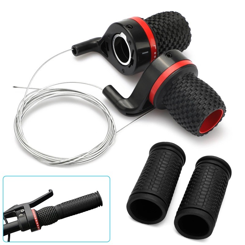 Bicycle Shift Levers Mountain Bike Handlebar Twist Grip Handle Gear Shifter Set