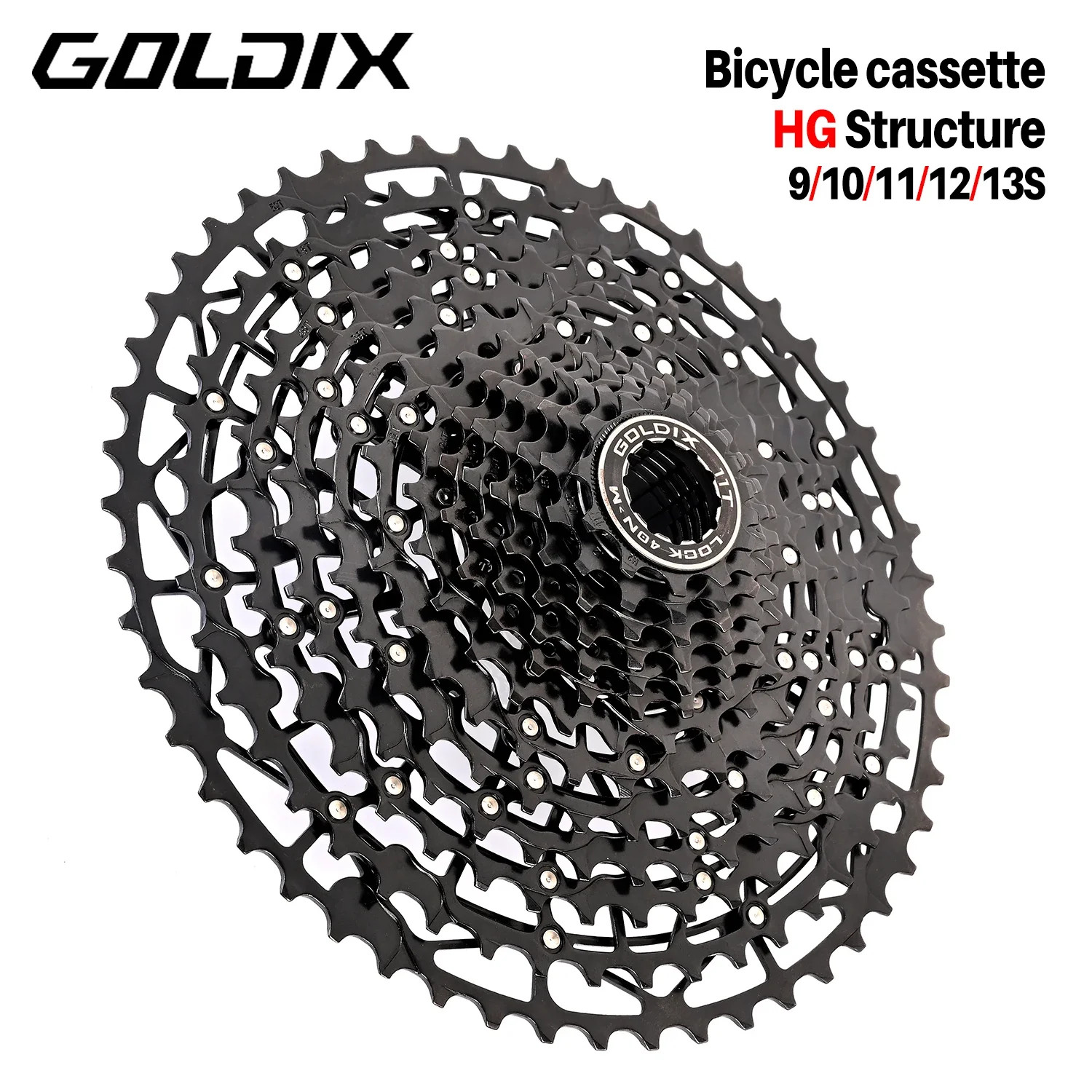GOLDIX Ultralight Bike Cassette Freewheel 9/10/11/12/13 Speed for Shimano HG