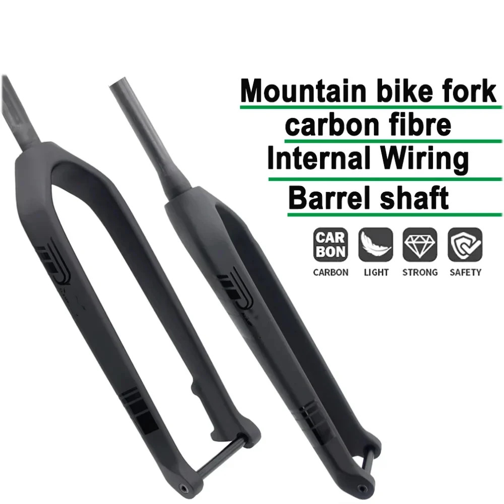 26 27.5 29ER Carbon MTB Fork 15*110mm Thru Axle Straight Tapered Tube Disc Brake