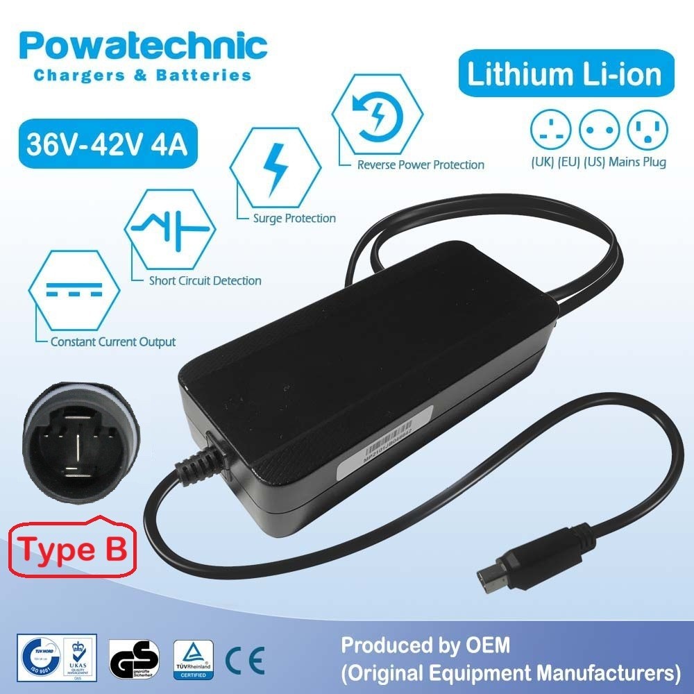 42V 4A 7-pin type B Charger for 36V Husqvarna ebike – Yamaha Simplo 630WH system